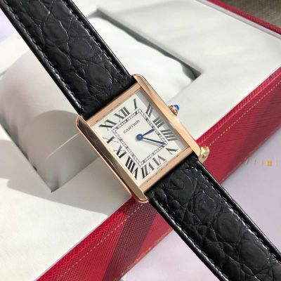 Cartier Tank Crocodile Leather Strap 33*27/31*24MM Elegant Watch